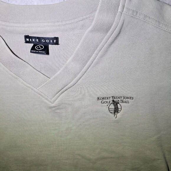 Vintage Nike Mens Golf Vest Sweater Beige V-Neck Pullover Robert Jones Trail - Picture 4 of 11